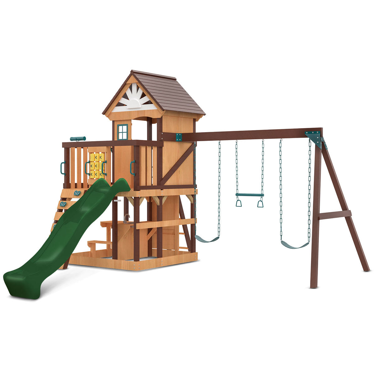 Lifespan Kids Coventry Swing Set & Play Centre with 2.2m Slide (Green)