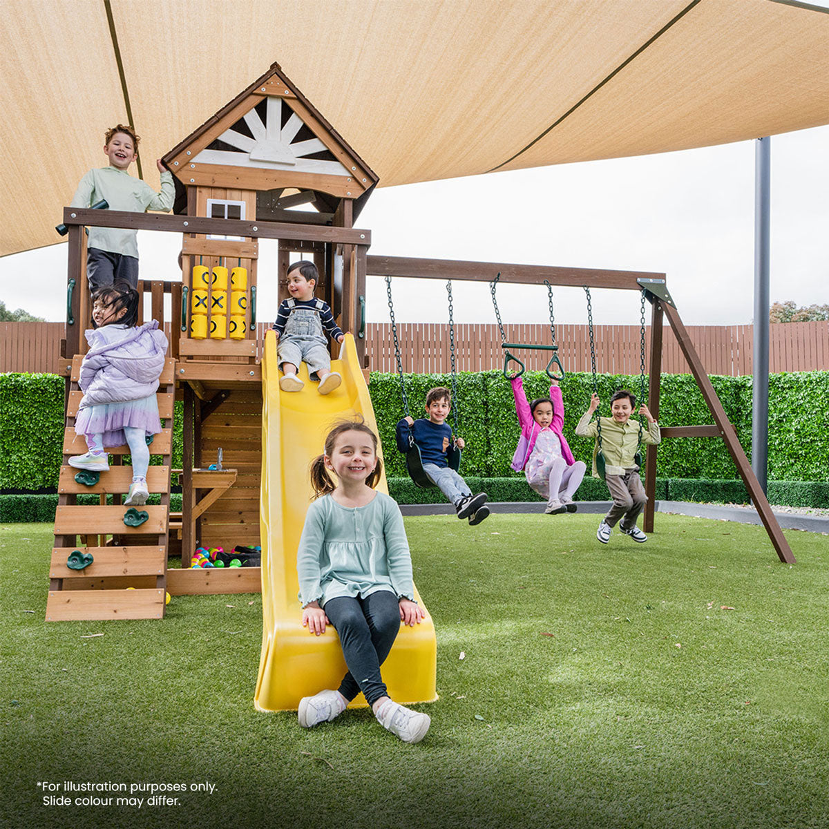 Lifespan Kids Coventry Swing Set & Play Centre with 2.2m Slide (Green)