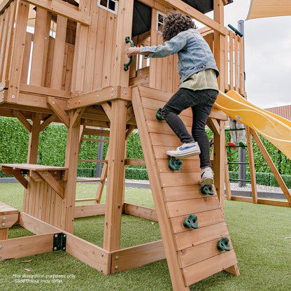 Lifespan Kids Kensington Swing Set, Monkey Bars & Play Centre with 2.2m Slide (Pastel Blue)
