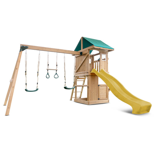 Lifespan Kids Montrose Swing Set & Play Centre with 2.2m Slide (Yellow)