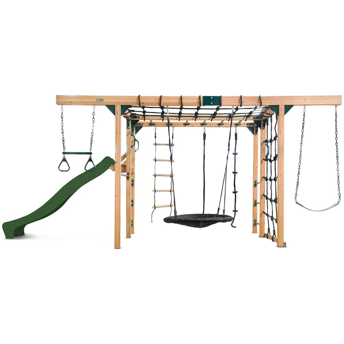 Lifespan Kids Orangutan Monkey Bars Jungle Gym Climbing Frame with 2.2m Slide (Green)