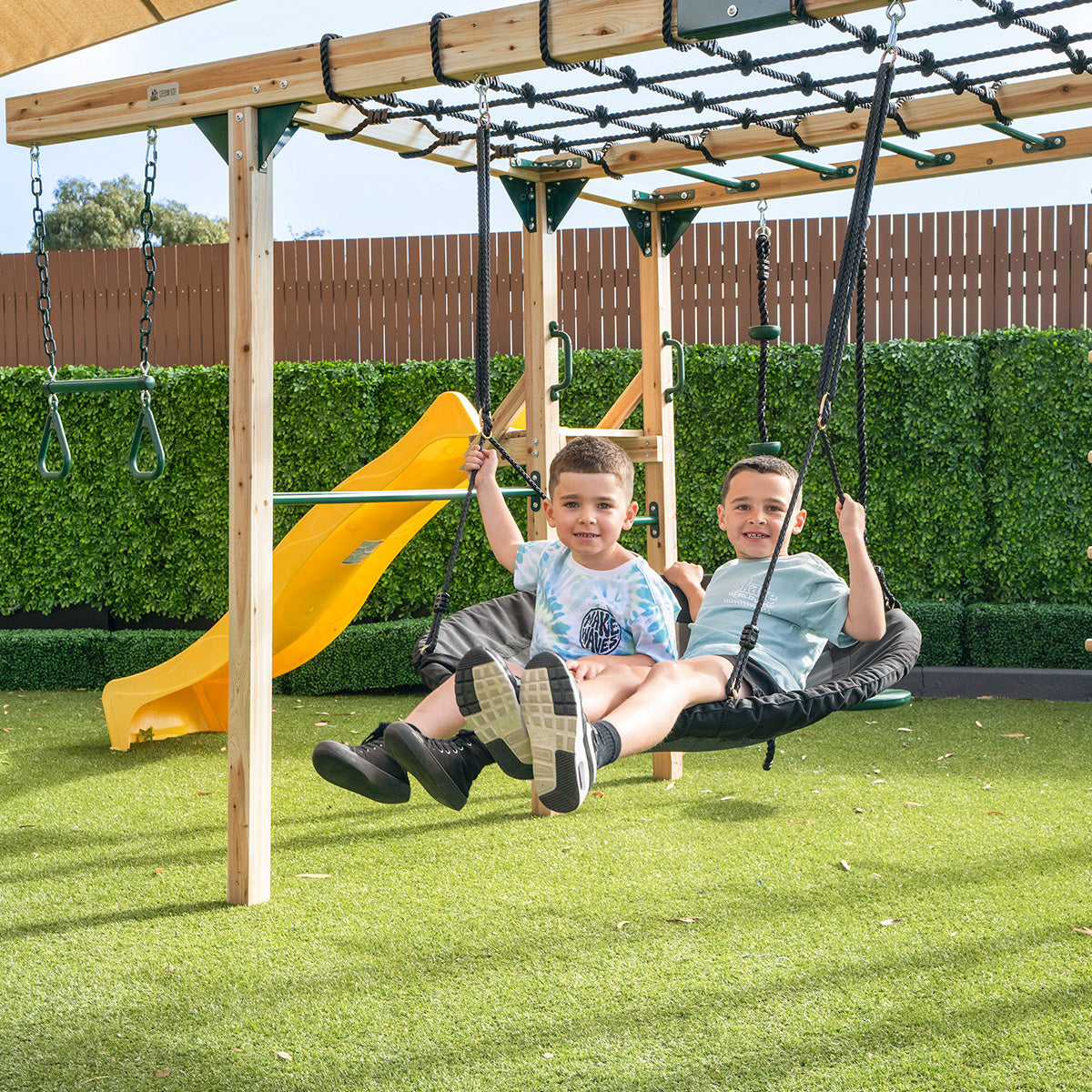 Lifespan Kids Orangutan Monkey Bars Jungle Gym Climbing Frame with 2.2m Slide (Yellow)