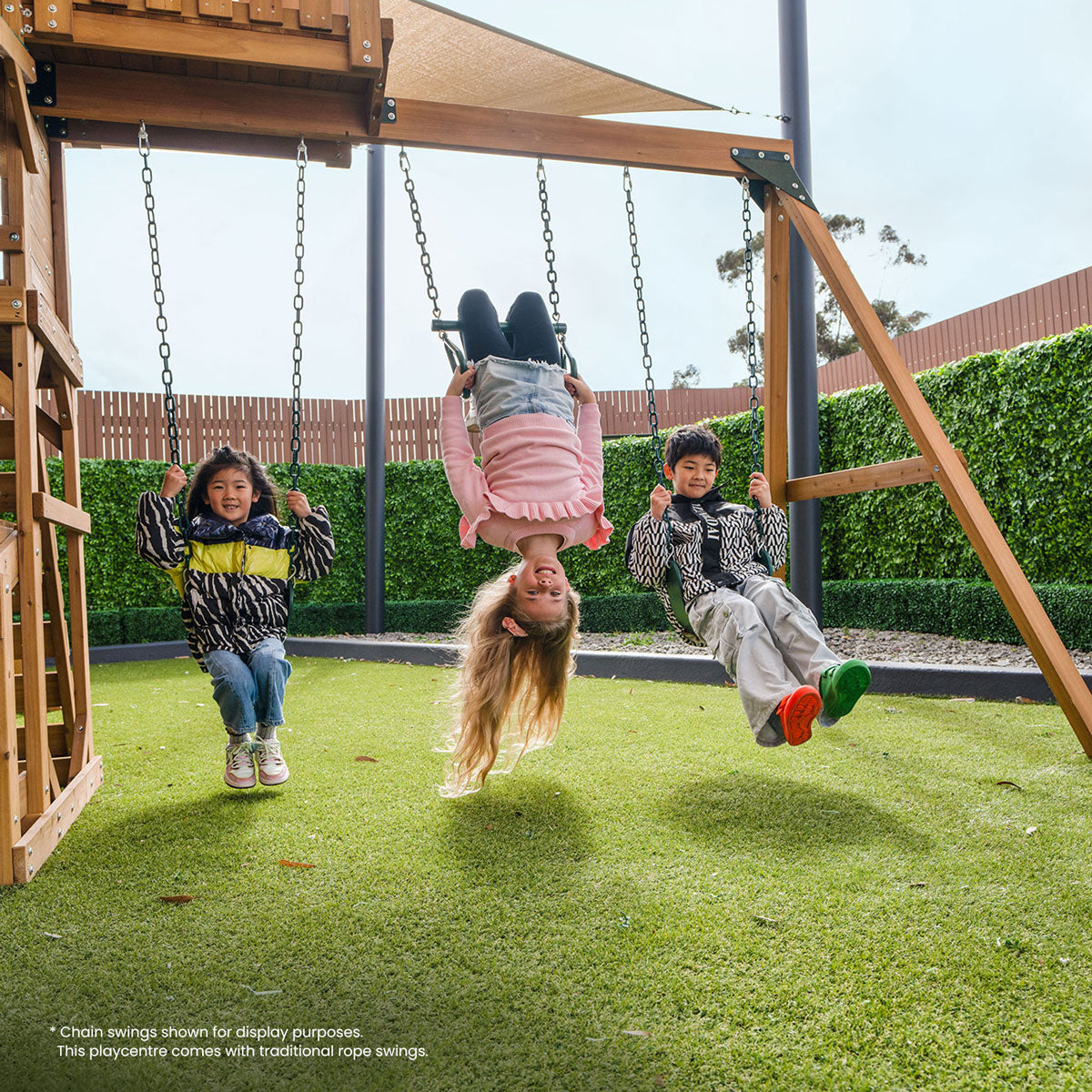 Lifespan Kids Walton Swing Set, Monkey Bars & Play Centre with 2.2m Slide (Green)