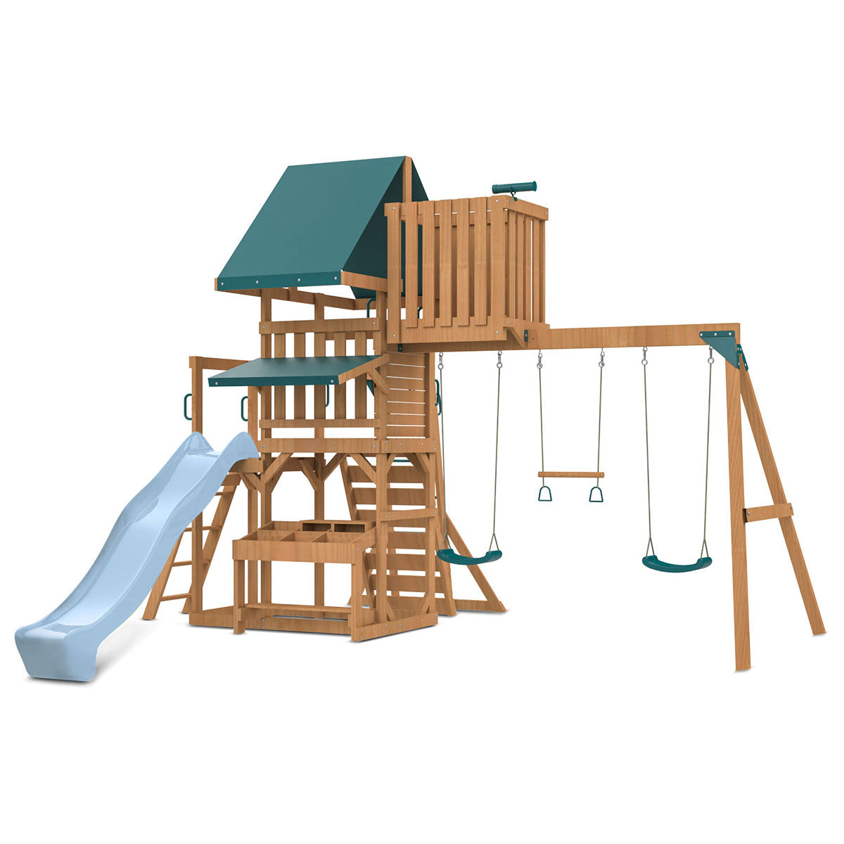 Lifespan Kids Walton Swing Set, Monkey Bars & Play Centre with 2.2m Slide (Pastel Blue)
