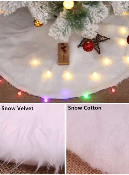 60/78/90/122cm Christmas Snow Plush Tree Skirt Xmas Base Floor Mat Cover Decor, 78cm (30.7")