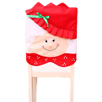 6x Christmas Cute Lady Santa Hat Chair Covers Dinner Home Décor Ornaments Gift, Mrs Santa | Christmas Outlet Australia