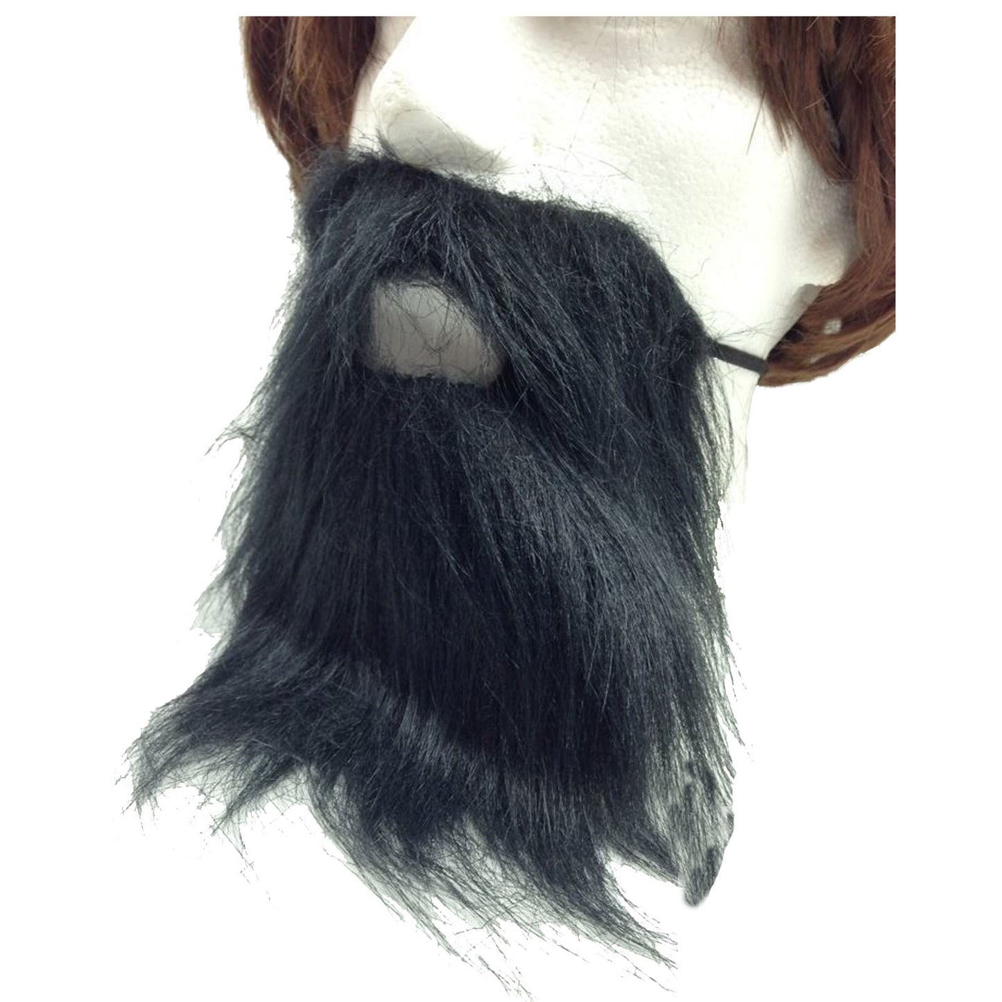 PARTY BEARD Moustache Costume Fancy Dress Mustache Halloween Fake Facial Hair - Black