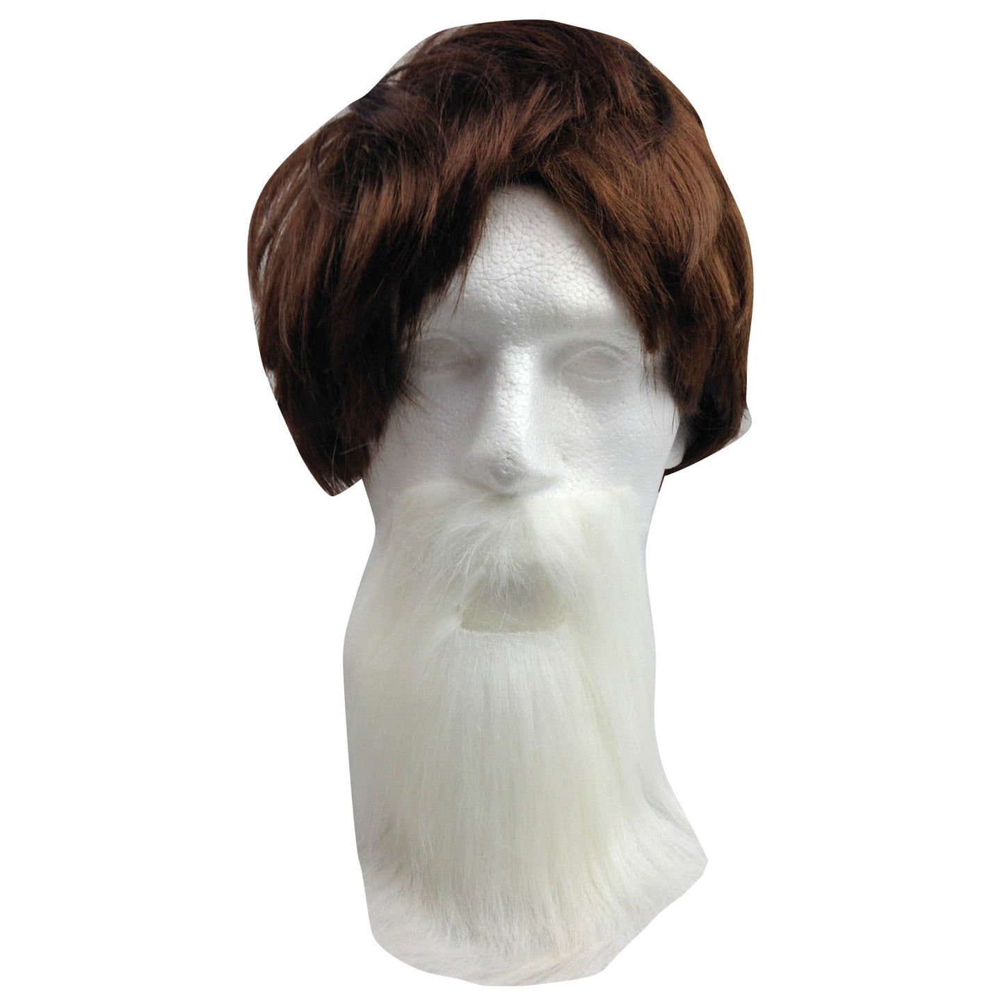 PARTY BEARD Moustache Costume Fancy Dress Mustache Halloween Fake Facial Hair - White