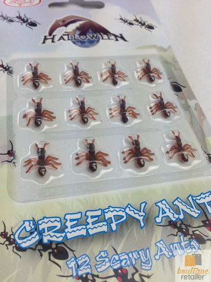 MINI FAKE ANTS Trick Halloween Scary Creepy Joke Prank Small Gag Toy Bug - 36 Ants