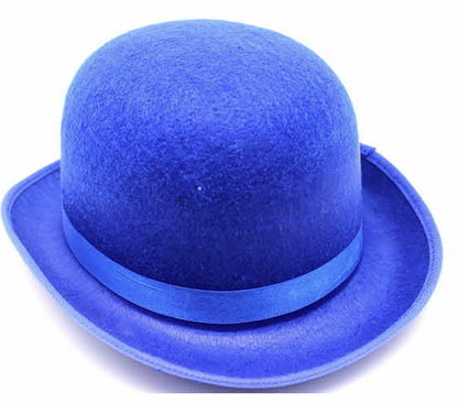 BOWLER HAT Party Costume Derby Fancy Dress Dance Halloween Vintage Cap - Blue