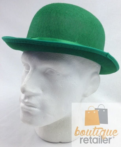 BOWLER HAT Party Costume Derby Fancy Dress Dance Halloween Vintage Cap - Green