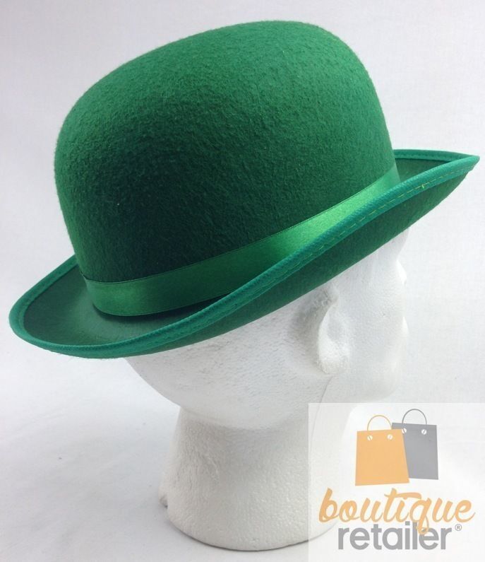 BOWLER HAT Party Costume Derby Fancy Dress Dance Halloween Vintage Cap - Green