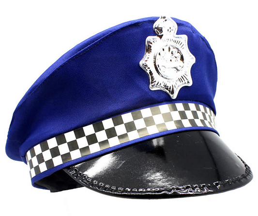 Police Officer Hat Pilot Cop Costume Party Cap Halloween Book Week - Blue