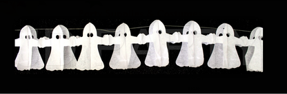 HALLOWEEN PAPER GARLAND Ghost Horror Decoration 1.8m Party Props Decor White