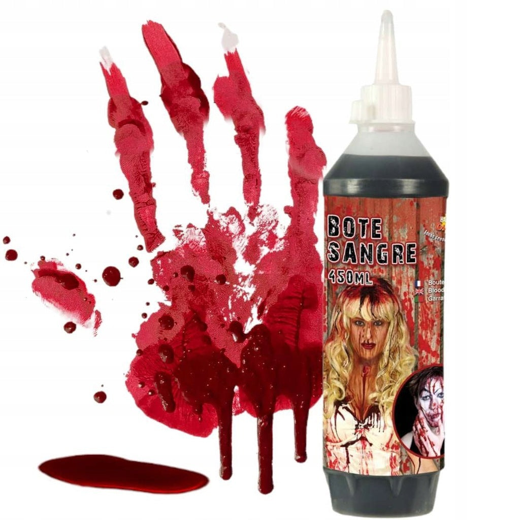 450ml Bottle Vampire FAKE BLOOD Zombie Halloween Red Make Up Gel Cream Horror