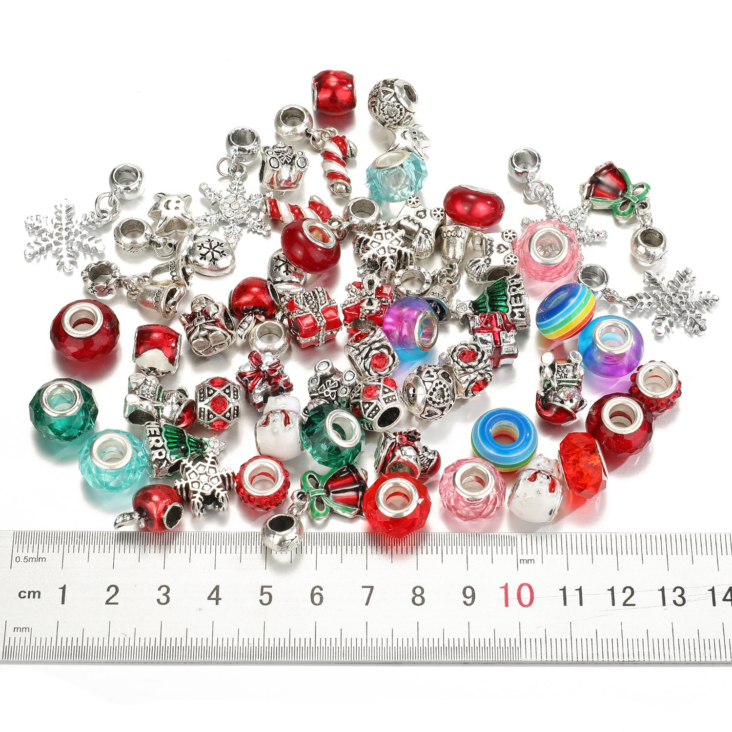 TheliCraft 63pcs Christmas DIY Bracelets Jewelry Kit Kids Gift Charm Crystal Pendant Seed Beads For Bracelet Making | Christmas Outlet Australia