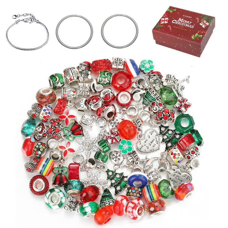 TheliCraft 63pcs Christmas DIY Bracelets Jewelry Kit Kids Gift Charm Crystal Pendant Seed Beads For Bracelet Making | Christmas Outlet Australia