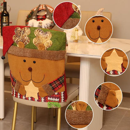 Festive Christmas Dining Chair Covers | Santa, Snowman & Reindeer Character Slipcovers