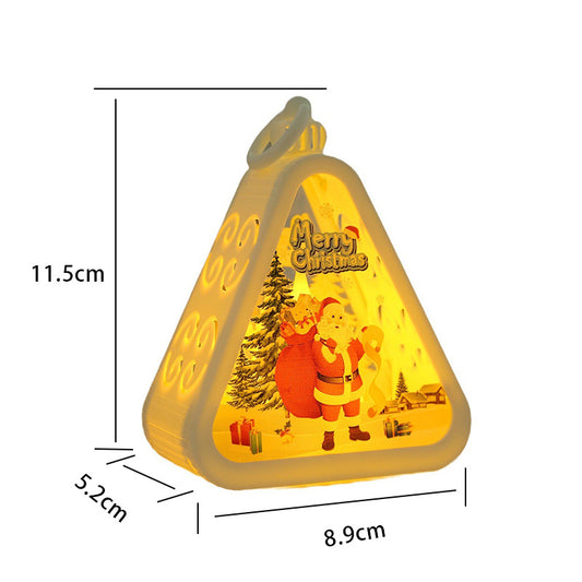 Bronze color Elk Charming Christmas Scene Mini Lanterns (Set of 3) - Battery Operated LED Lights for a Cozy Holiday Glow