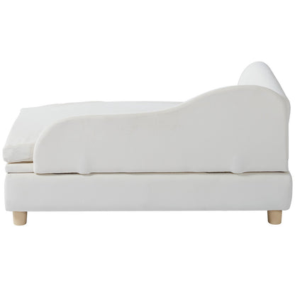 VEVOR Pet Sofa, Dog Couch for Large-Sized Dogs and Cats, 36x23x16 inch Soft Velvety Dog Sofa Bed, 50 kg Loading Cat Sofa, White