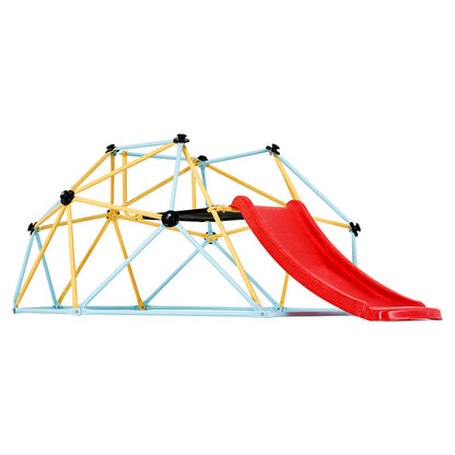 VEVOR Climbing Dome, 8FT Geometric Dome Climber with Slide, for Kids 3 to 9 Years Old, Jungle Gym Supports 600LBS and Easy Assembly, with Climbing Grip, Outdoor and Indoor Play Equipment for Kids