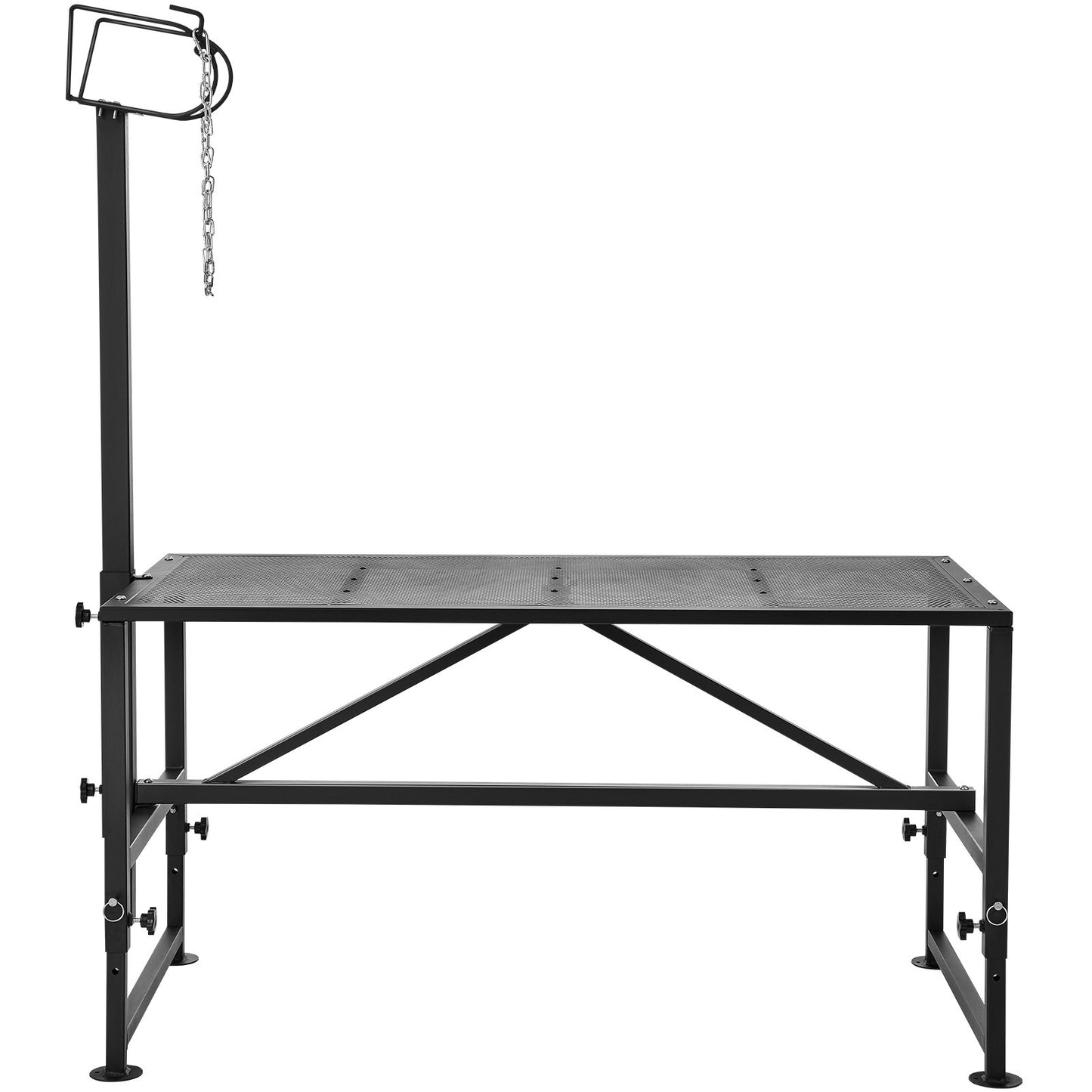 VEVOR Goat & Sheep Stand, 51x23 inch Livestock Stand, Metal Livestock Milking and Shearing Stand 21" to 33" Adjustable Height, with Headpiece and Nose Loop, 500lbs Loading Weight, Black