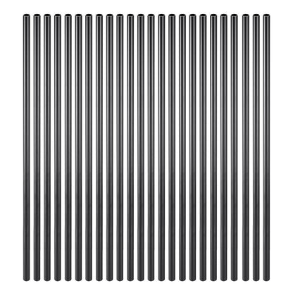 VEVOR Staircase Balusters 101 Pack, 32 In Aluminum Stair Balusters, 3/4 In Water-Proof Round Metal Spindle Railing, Hollow Deck Railing with Rail Caps & Screws for Stairs, Porch, Patio, Fence, Black