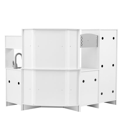 VEVOR Kitchen Playset Kids Pretend Cooking Play Toy 24 Piece Accessories White