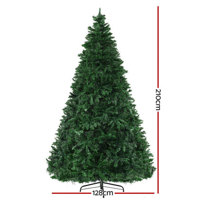 Jingle Jollys Christmas Tree 2.1m Xmas Tree Decoration 8 Light Mode Multi Colour