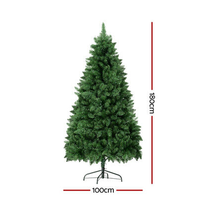 Jingle Jollys Christmas Tree 1.8m RGB Remote LED Tree Party Decoration 890 Tips