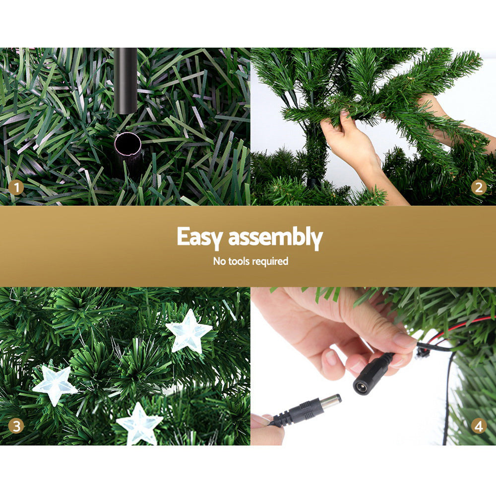 Jingle Jollys 1.5m Christmas Tree Optic Fibre LED Xmas tree Multi Colour