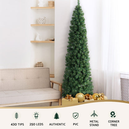 Glorious Christmas Tree 2.1M Corner Xmas Tree Party Decorations 430 Tips by Jingle Jollys