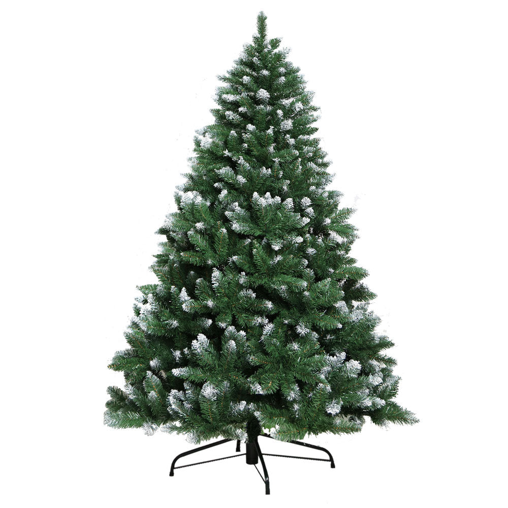 Jingle Jollys Christmas Tree 1.8m Snowy Xmas Tree Decoration 800 Tips