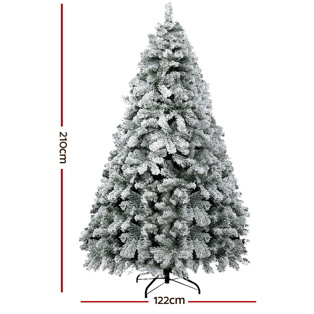 Snow Christmas Tree 2.1m Snow Flocked Xmas Tree Decorations 859 Tips by Jingle Jollys