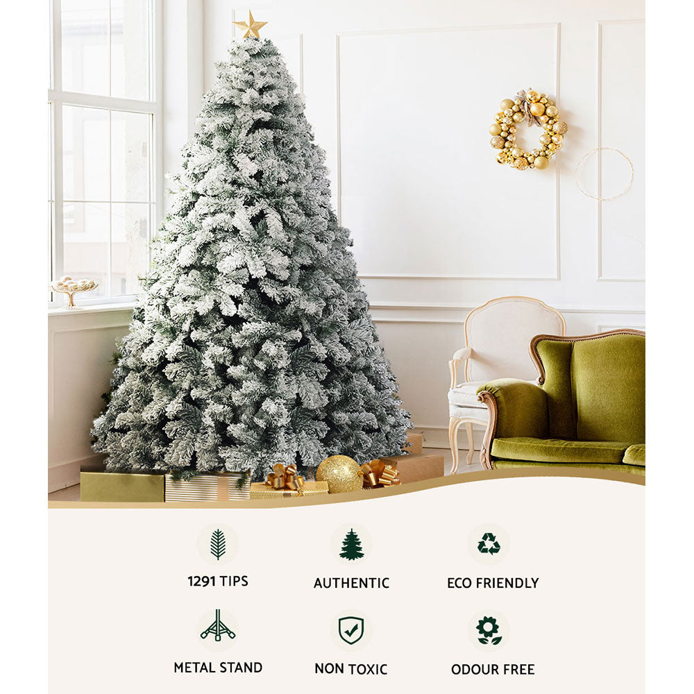 Snow Flocked Christmas Tree 2.4m Decorations 1291 Tips by Jingle Jollys