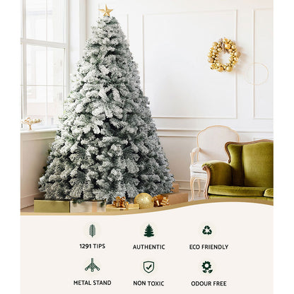 Snow Flocked Christmas Tree 2.4m Decorations 1291 Tips by Jingle Jollys