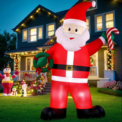 Jingle Jollys Christmas Inflatable Giant Santa 3.8M Height LED Illuminated Decorations