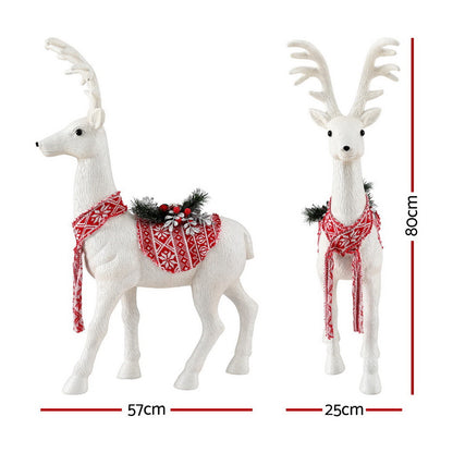 Jingle Jollys Christmas Reindeer 80cm Glitter Deer Ornaments Party Decorations