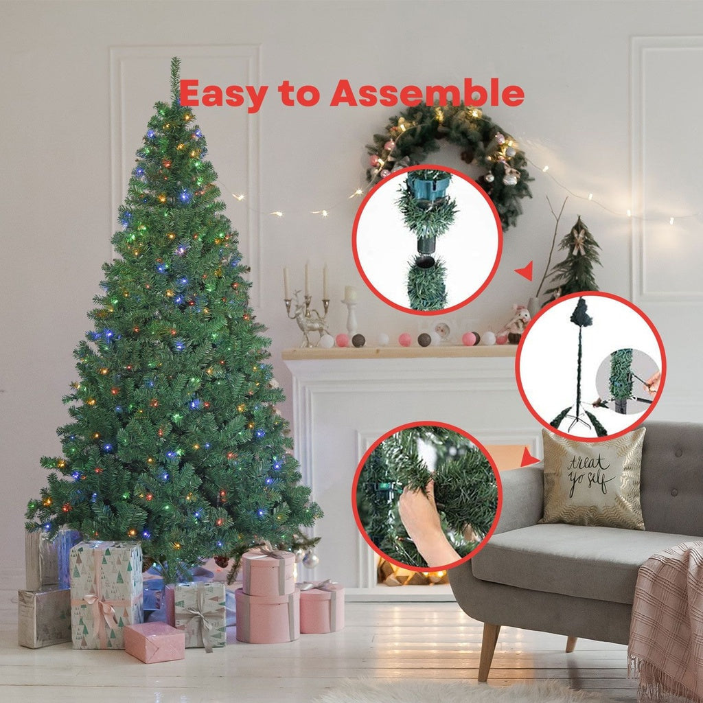 Festiss 2.4m Christmas Tree with 4 Colour LED FS-TREE-07 - Christmas Outlet Online