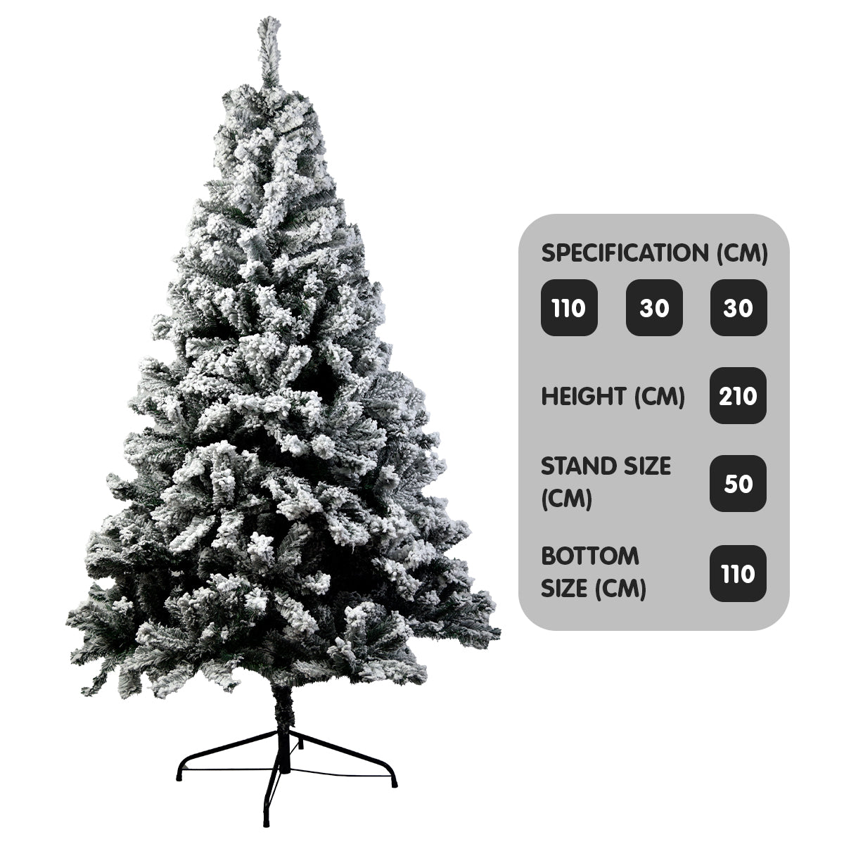 Christabelle Snow-Tipped Artificial Christmas Tree 2.1m 1200 Tips - Christmas Outlet Online