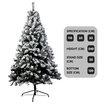 Christabelle Snow-Tipped Artificial Christmas Tree 2.4m 1500 Tips - Christmas Outlet Online