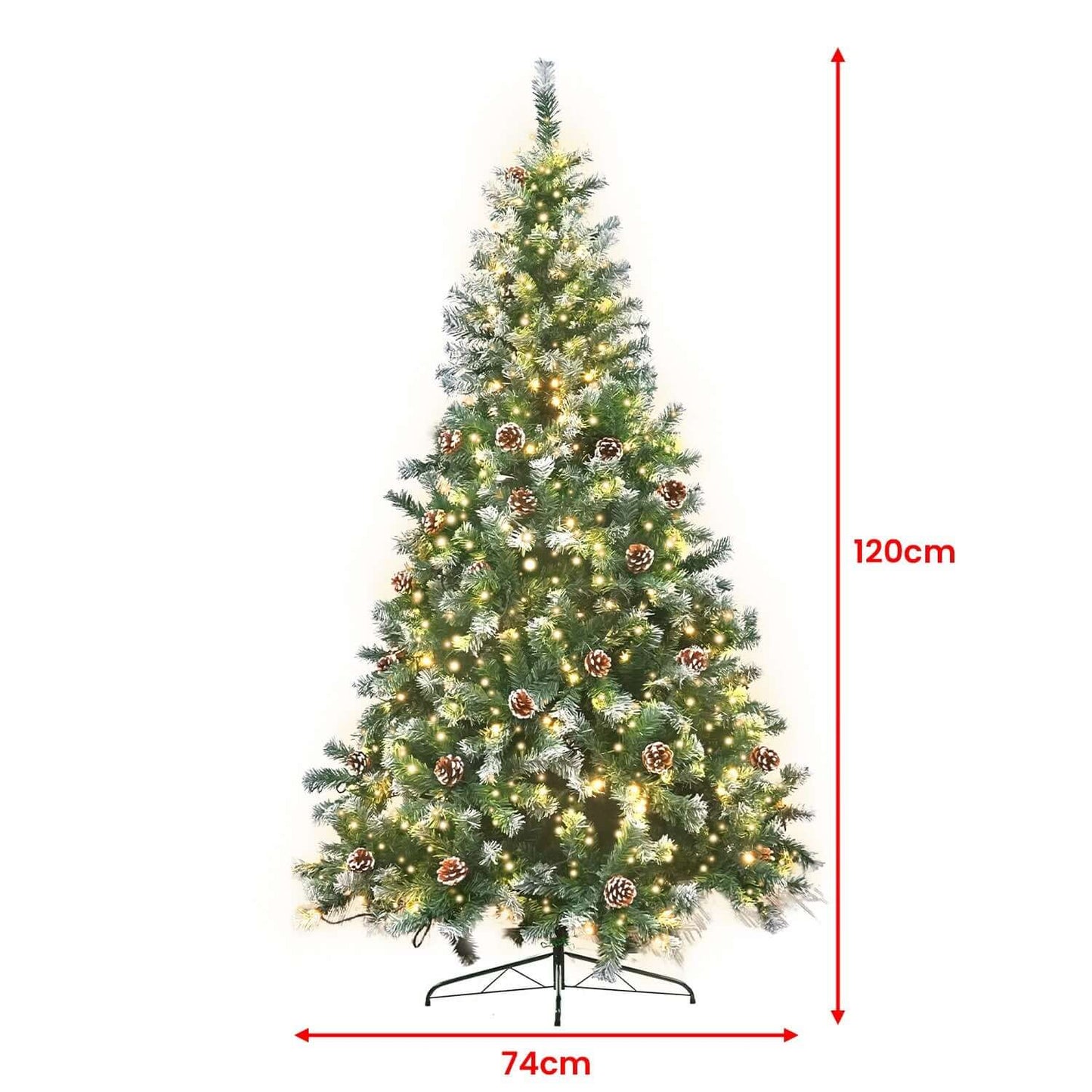 Christabelle 1.2m Pre Lit LED Christmas Tree Decor with Pine Cones Xmas Decorations - Christmas Outlet Online