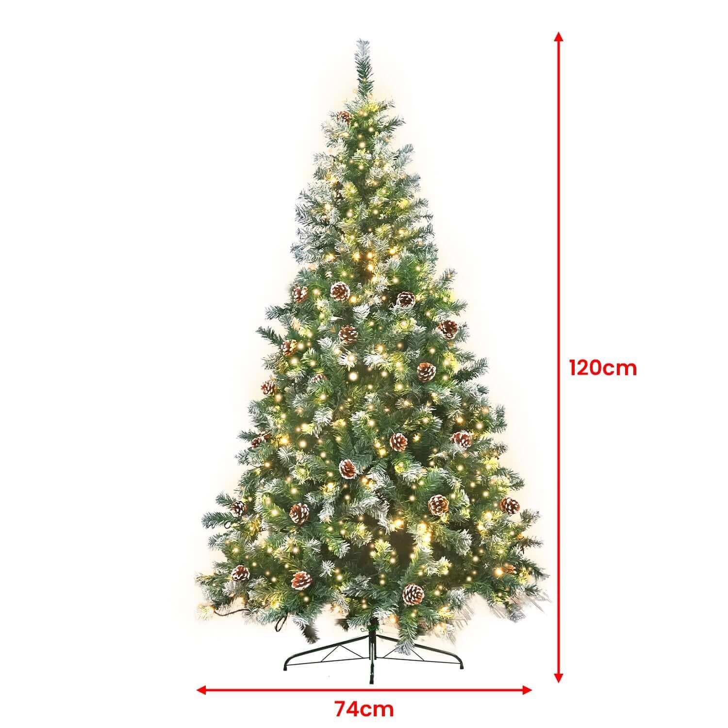 Christabelle 1.2m Pre Lit LED Christmas Tree Decor with Pine Cones Xmas Decorations - Christmas Outlet Online