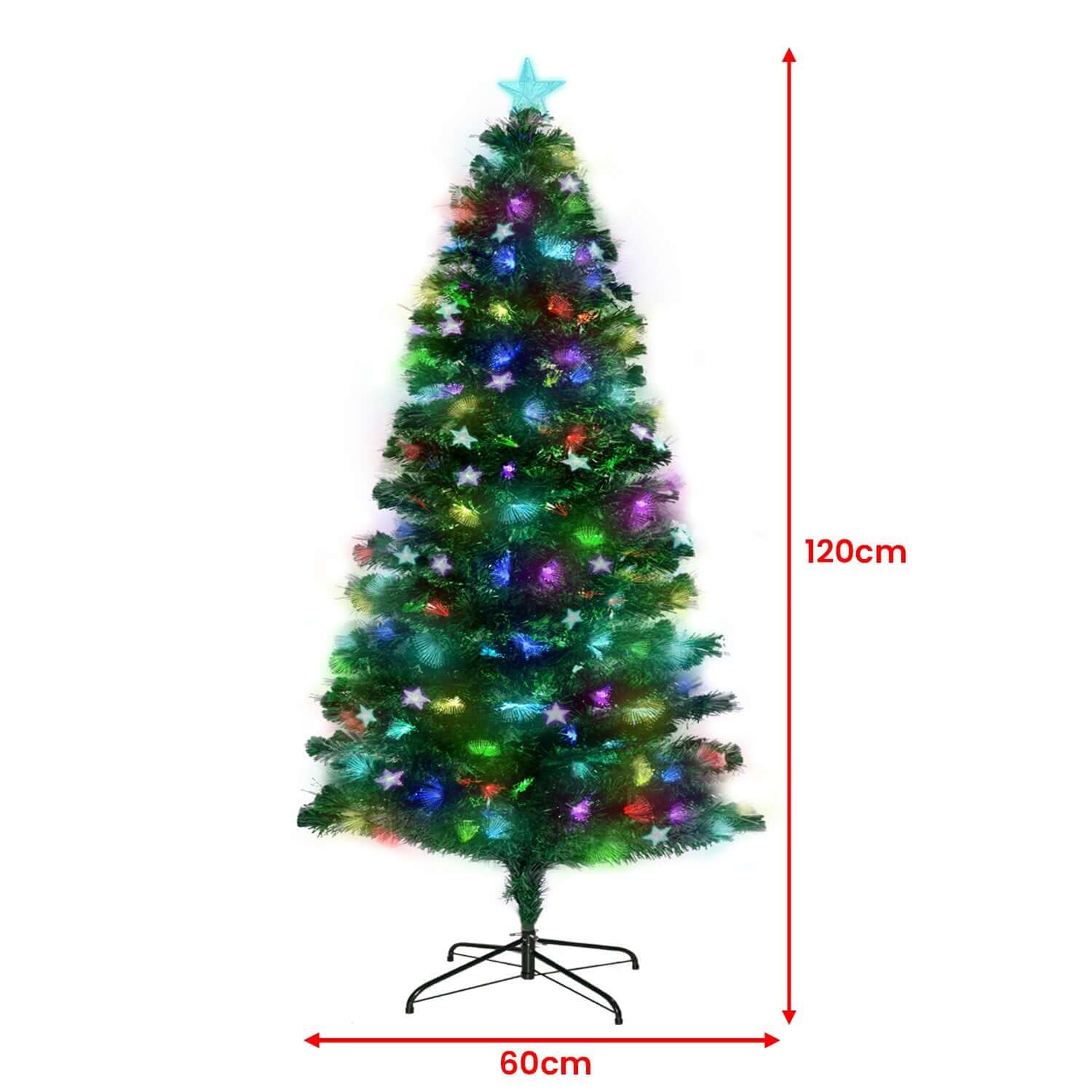 Christabelle 1.2m Enchanted Pre Lit Fibre Optic Christmas Tree Stars Xmas Decor - Christmas Outlet Online