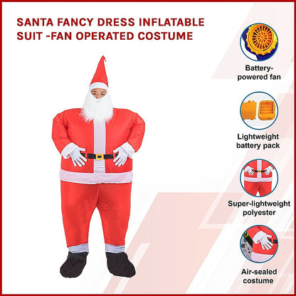 SANTA Fancy Dress Inflatable Suit -Fan Operated Costume - Christmas Outlet Online