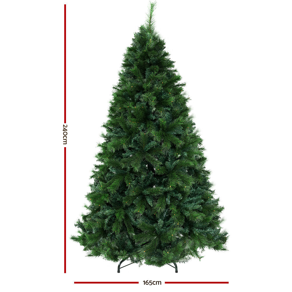 Jingle Jollys Christmas Tree 2.4M Xmas Trees Decorations Pine-Needle 2100 Tips - Christmas Outlet Online