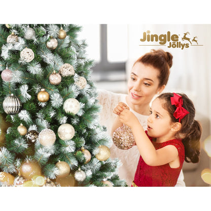 Jingle Jollys 2.7M Christmas Tree with Pine Needle Snowy Xmas Tree 1765 Tips - Christmas Outlet Online