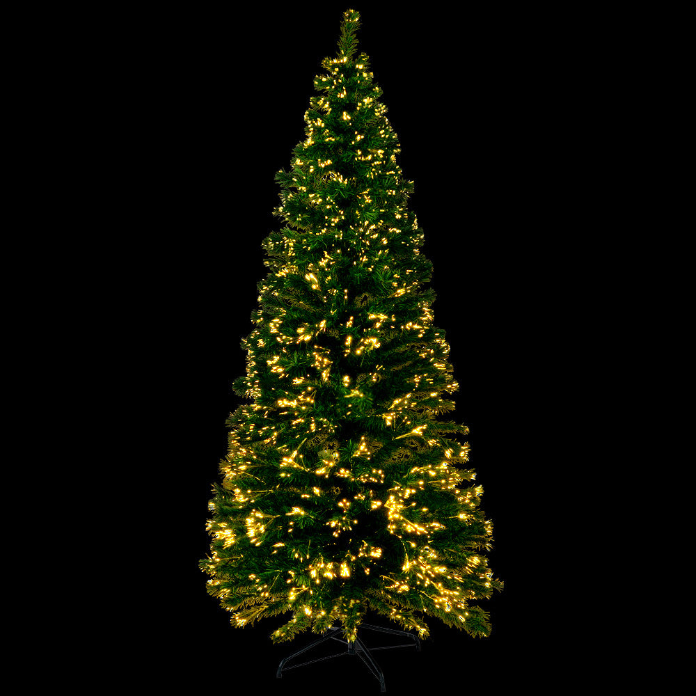 Jingle Jollys Christmas Tree 2.1M LED Xmas trees Optic Fibre Warm White - Christmas Outlet Online