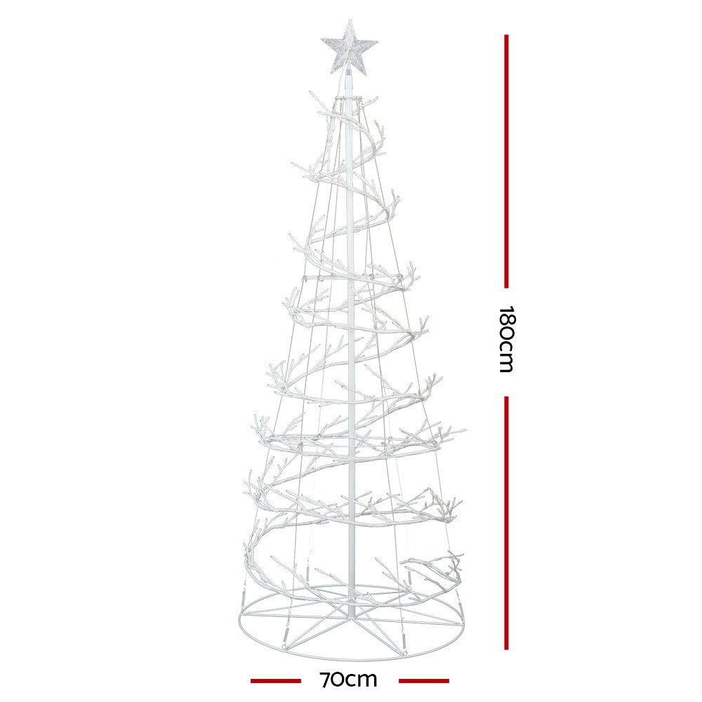 Jingle Jollys Christmas Tree 1.8M 6FT LED Xmas Decoration Cold White Lights - Christmas Outlet Online