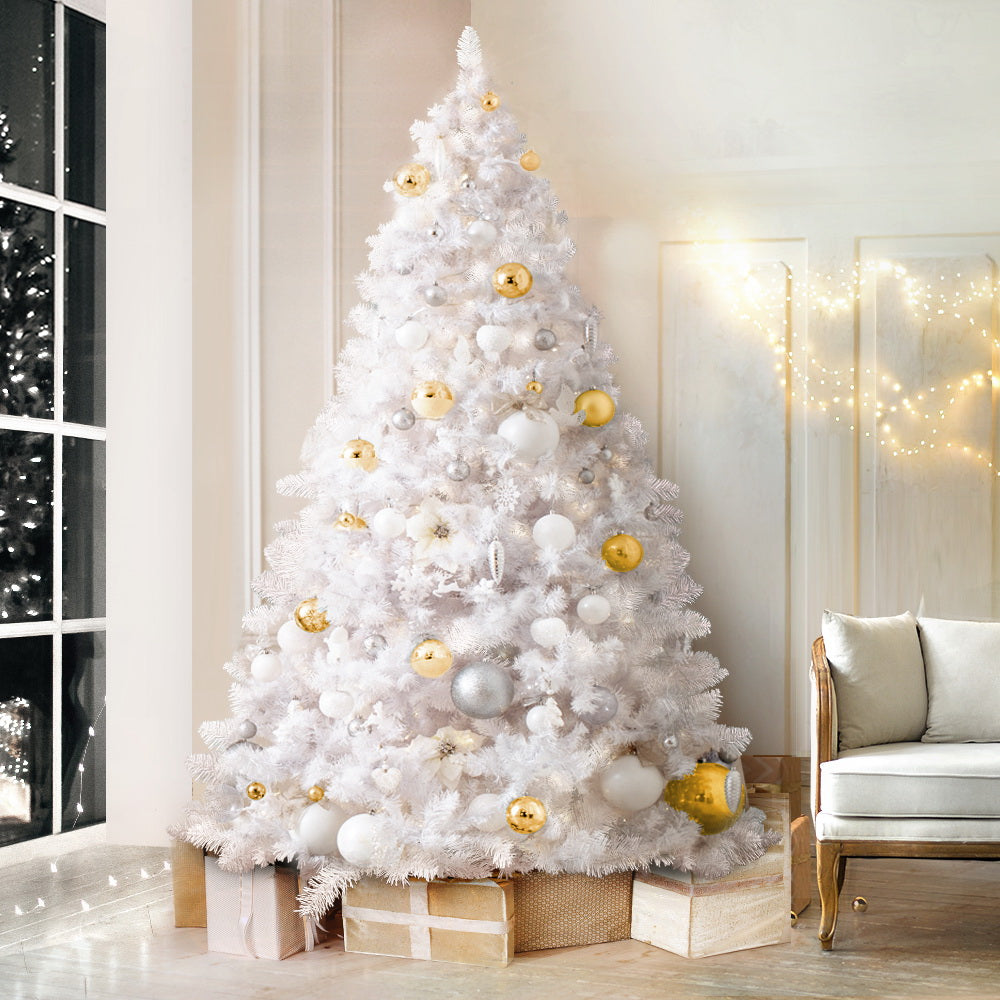 Jingle Jollys Christmas Tree 2.1M Xmas Trees Decorations White 1000 Tips - Christmas Outlet Online